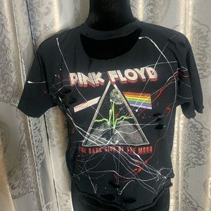 Pink Floyd cropped distress tee xl youth (the dark side of the moon)